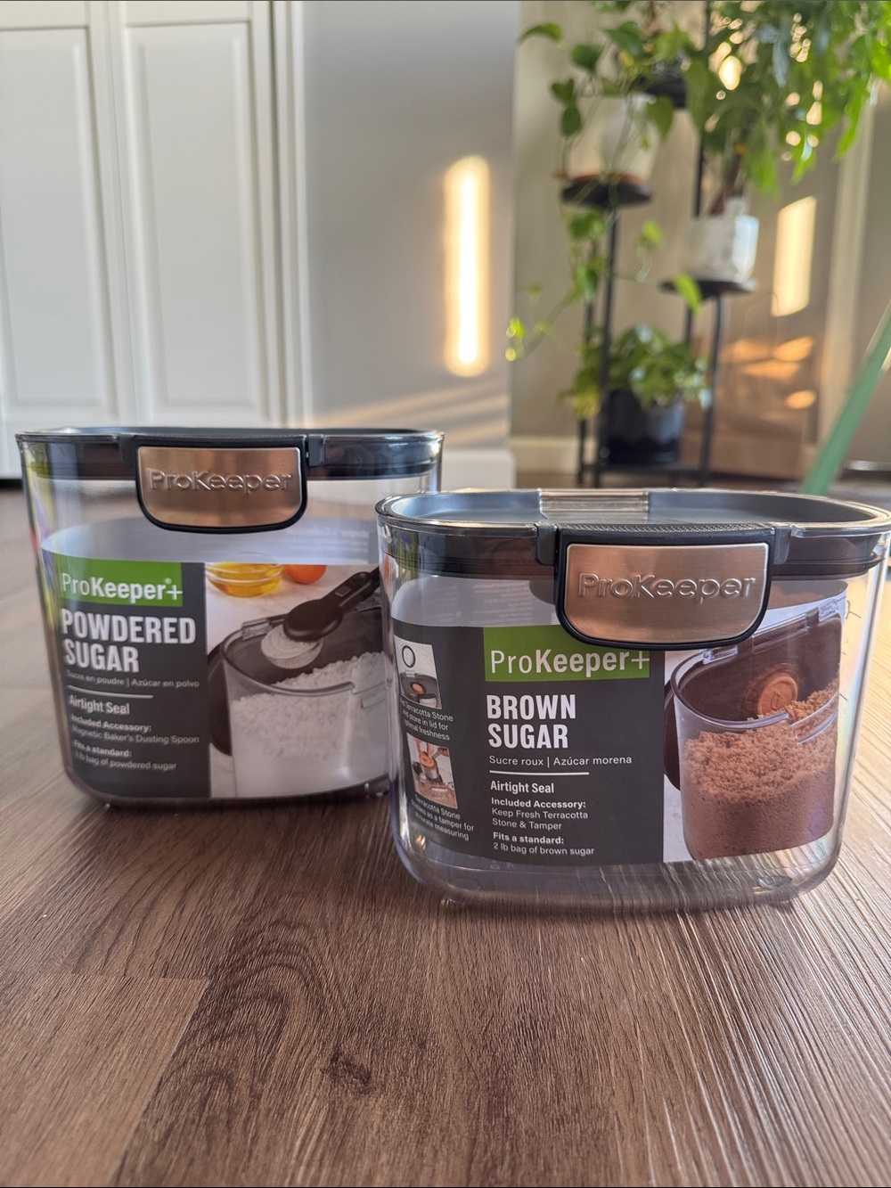 ProKeeper+ Clear Plastic Airtight Sugar Container Set (Powdered & Brown Sugar)